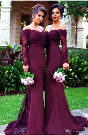 deep purple bridesmaid dress