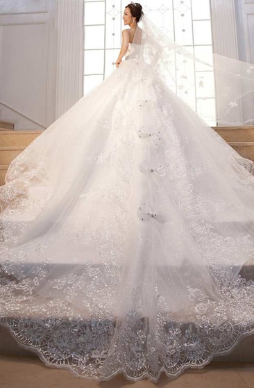 wedding gown long train