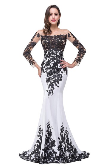 cheap white evening dress