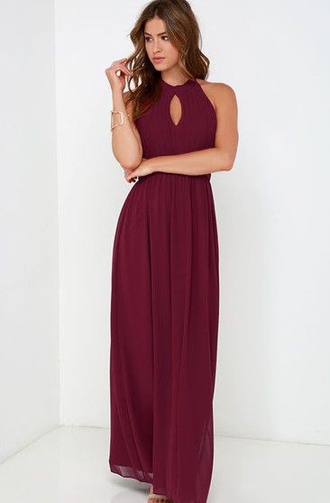 deep red bridesmaid dress