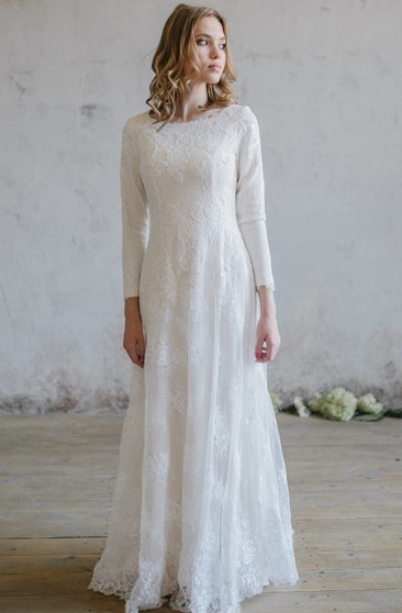 3 quarter sleeve wedding dress