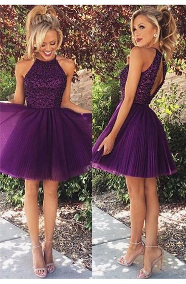 dark purple homecoming dress