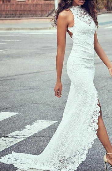 sexy beach wedding dress