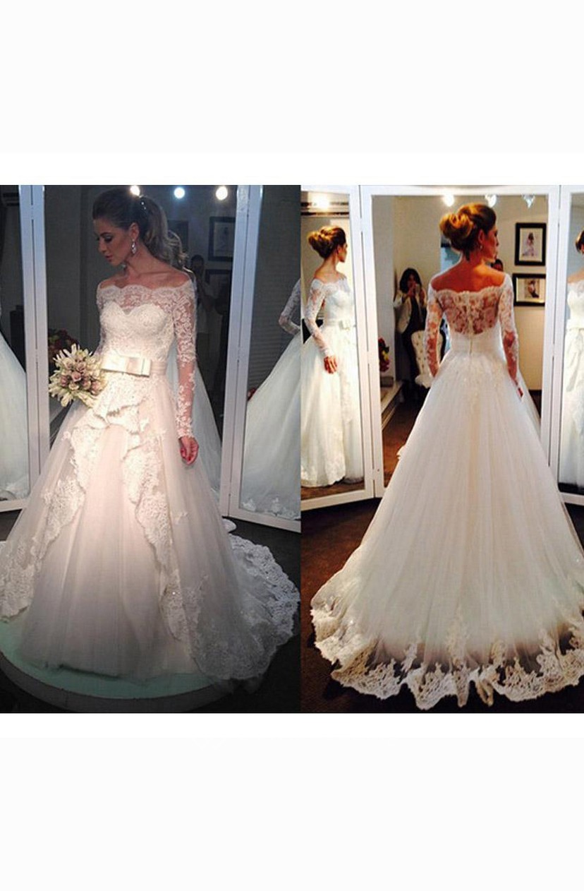 long sleeve keyhole wedding dress