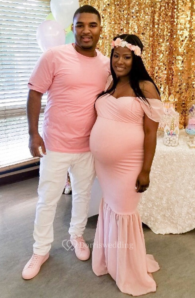 pink mermaid maternity dress